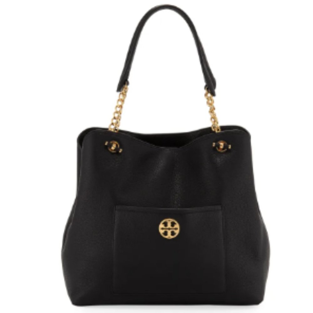 TORY BURCH Chelsea Slouchy Tote In Black